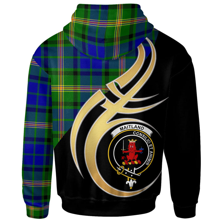 Scottish Maitland Clan Crest Tartan Hoodie - Believe In Me Back Side Tartan Plaid