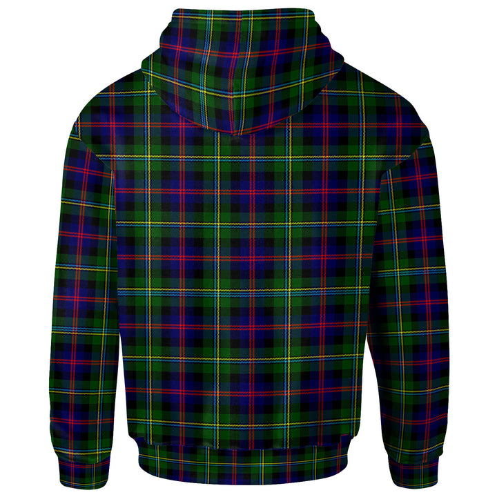 Scottish Malcolm (or MacCallum) Clan Crest Tartan Hoodie Back Side Tartan Plaid