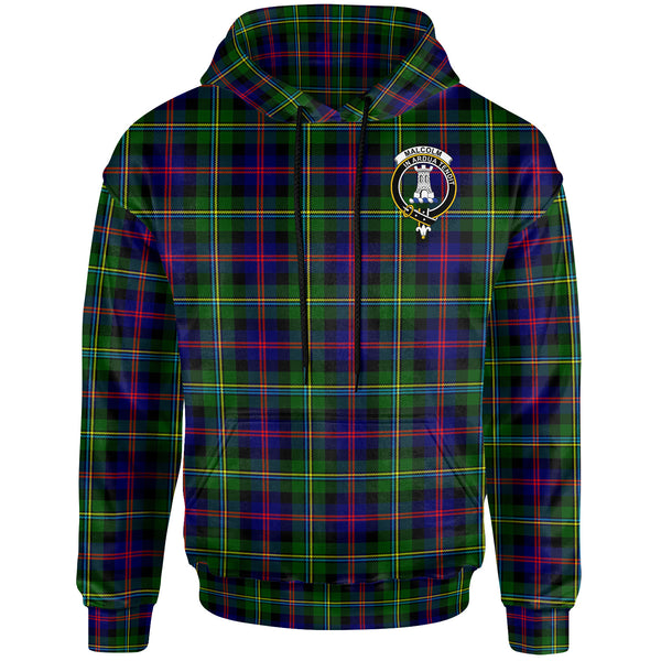 Scottish Malcolm (or MacCallum) Clan Crest Tartan Hoodie Front Side Tartan Plaid