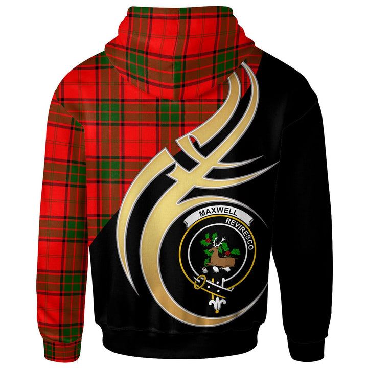 Scottish Maxwell Clan Crest Tartan Hoodie - Believe In Me Back Side Tartan Plaid