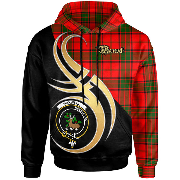 Scottish Maxwell Clan Crest Tartan Hoodie - Believe In Me Front Side Tartan Plaid