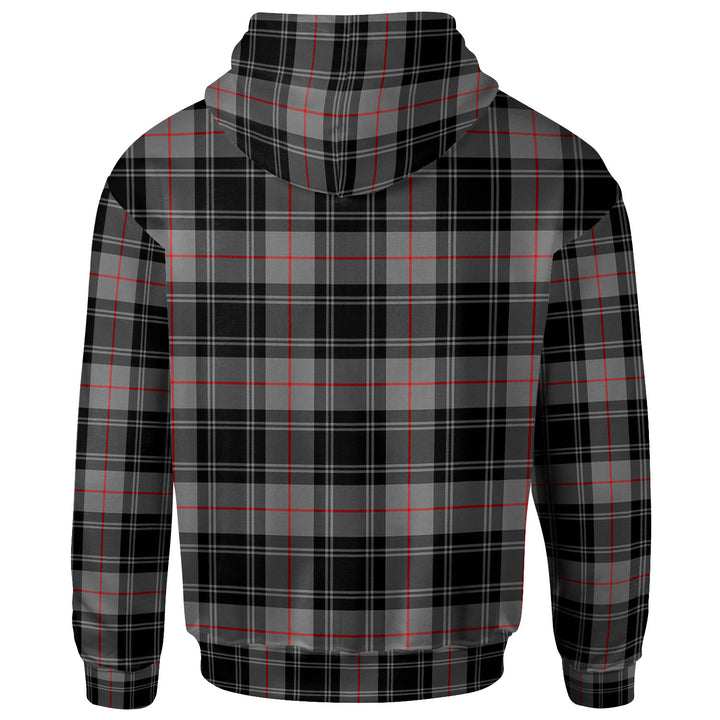 Scottish Moffat Clan Crest Tartan Hoodie Back Side Tartan Plaid