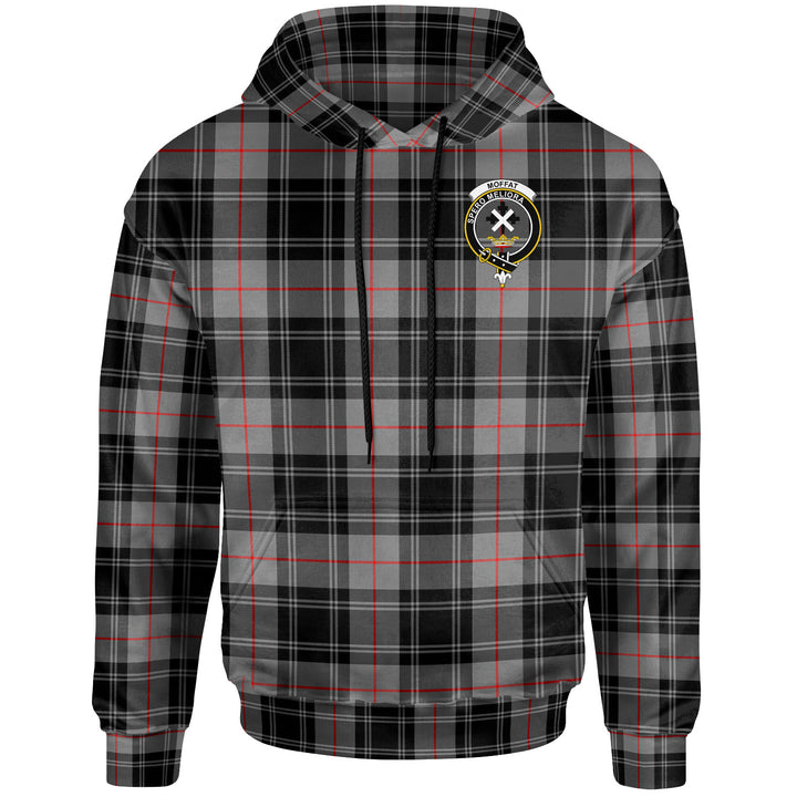 Scottish Moffat Clan Crest Tartan Hoodie Front Side Tartan Plaid