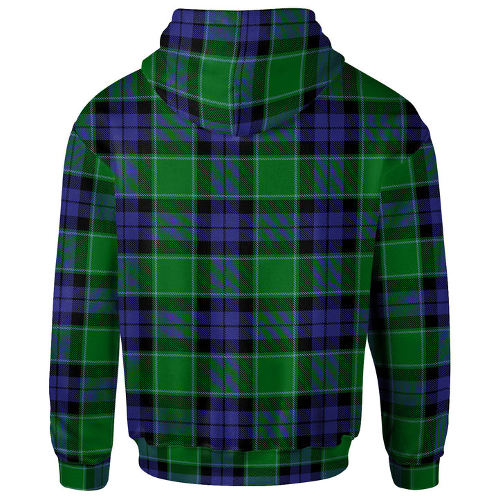 Scottish Monteith Clan Crest Tartan Hoodie Back Side Tartan Plaid