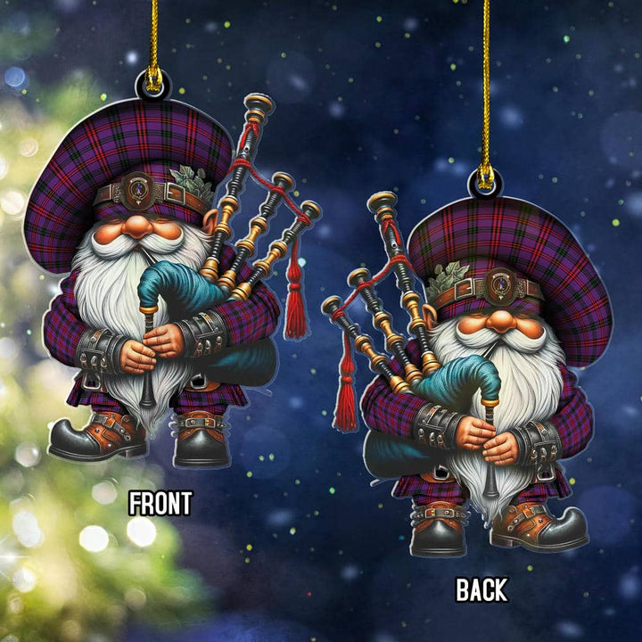 Scottish Montgomery Clan Crest Tartan Bagpiper Gnome Ornament Tartan Plaid 2.jpg
