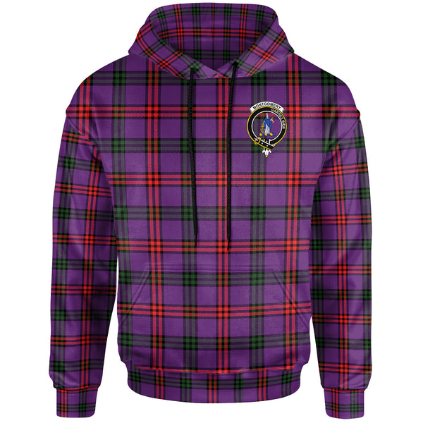 Scottish Montgomery Clan Crest Tartan Hoodie Front Side Tartan Plaid