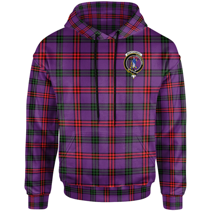 Scottish Montgomery Clan Crest Tartan Hoodie Front Side Tartan Plaid