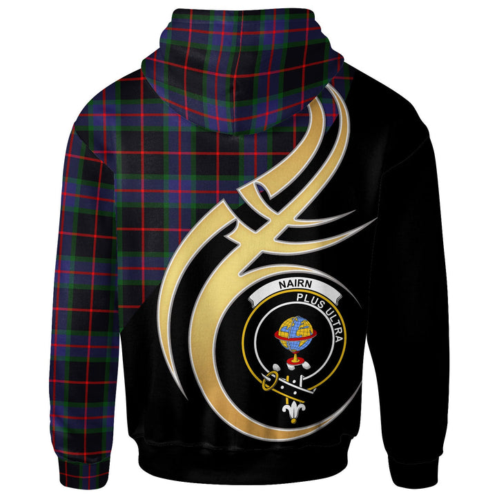 Scottish Nairn Clan Crest Tartan Hoodie - Believe In Me Back Side Tartan Plaid