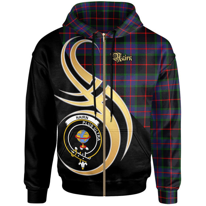 Scottish Nairn Clan Crest Tartan Hoodie - Believe In Me Zip-up Tartan Plaid