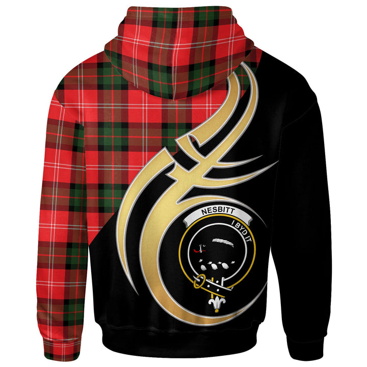 Scottish Nesbitt Clan Crest Tartan Hoodie - Believe In Me Back Side Tartan Plaid