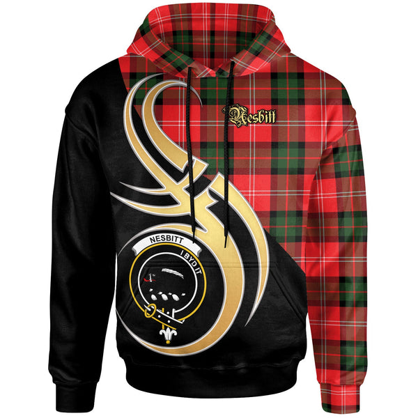 Scottish Nesbitt Clan Crest Tartan Hoodie - Believe In Me Front Side Tartan Plaid