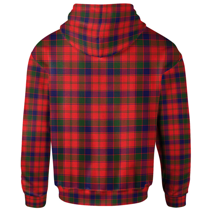 Scottish Robertson Clan Crest Tartan Hoodie Back Side Tartan Plaid