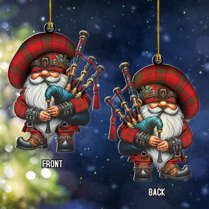 Scottish Ross Clan Crest Tartan Bagpiper Gnome Ornament Tartan Plaid 2.jpg