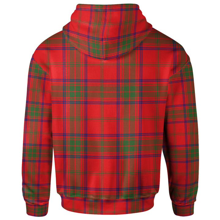 Scottish Ross Clan Crest Tartan Hoodie Back Side Tartan Plaid