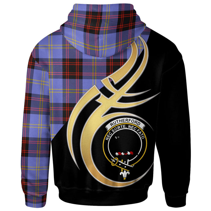 Scottish Rutherford Clan Crest Tartan Hoodie - Believe In Me Back Side Tartan Plaid