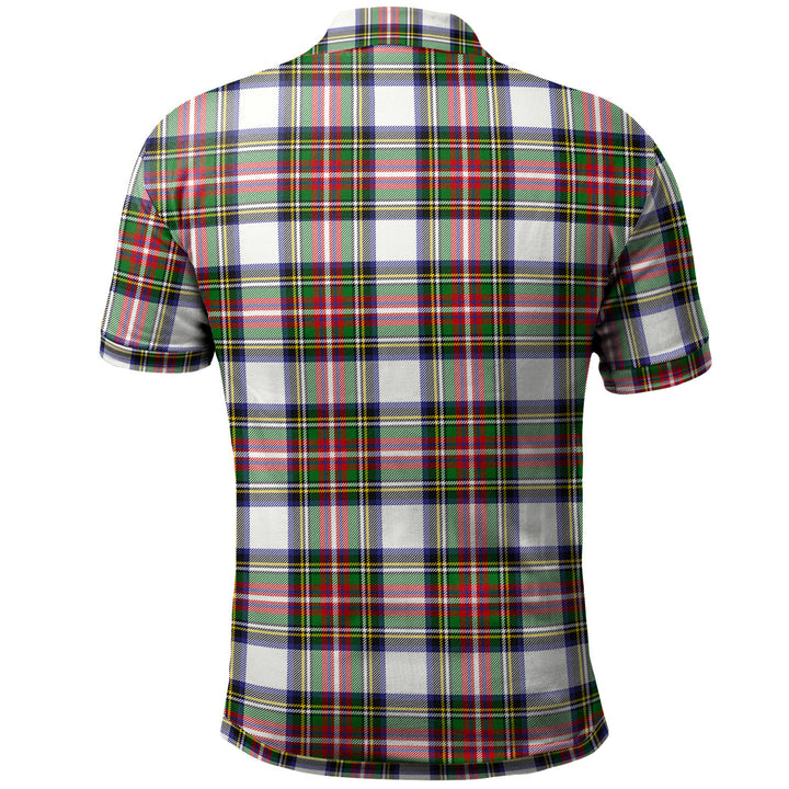 Scottish Stewart Dress Modern Clan Tartan Polo Shirt Back Side Tartan Plaid