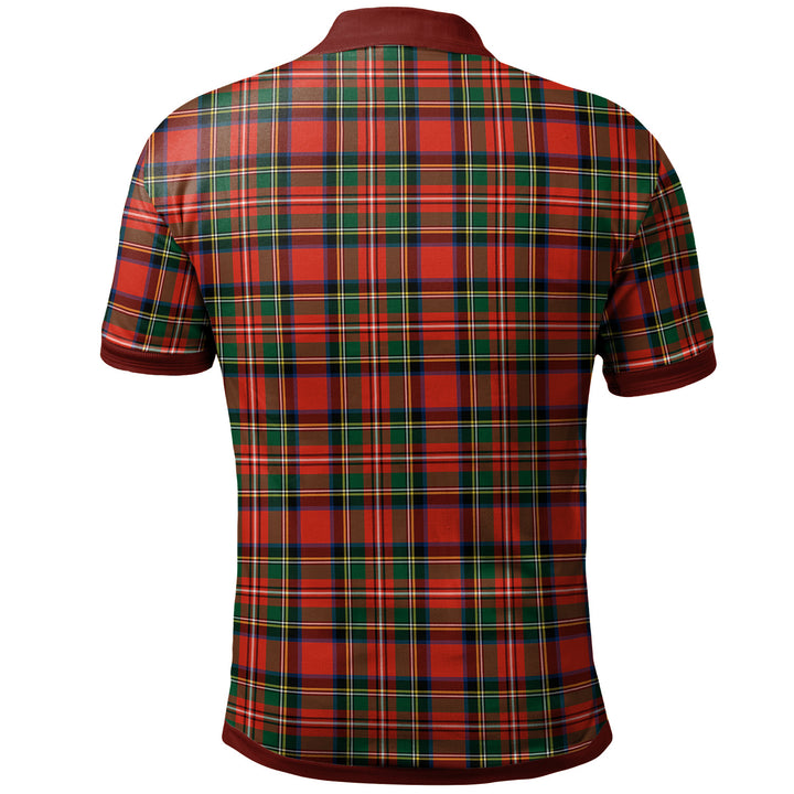 Scottish Stewart Royal Modern Clan Tartan Classic Polo Shirt Back Side Tartan Plaid