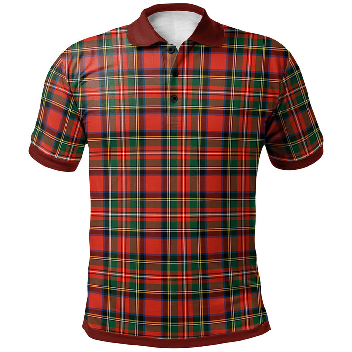 Scottish Stewart Royal Modern Clan Tartan Classic Polo Shirt Front Side Tartan Plaid