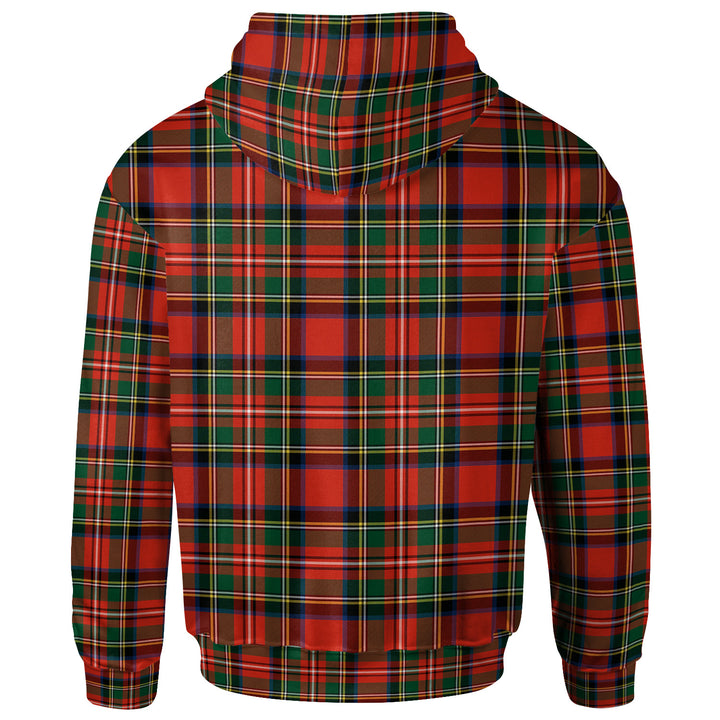 Scottish Stewart Royal Modern Clan Tartan Hoodie Back Side Tartan Plaid