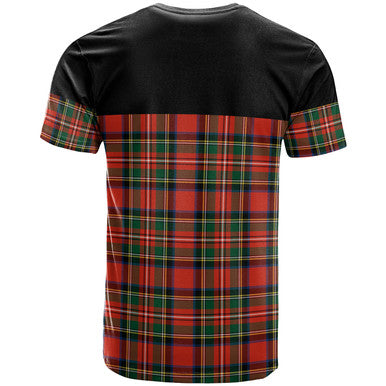 Scottish Stewart Royal Modern Clan Tartan T-Shirt Horizontal Style Back Side Tartan Plaid