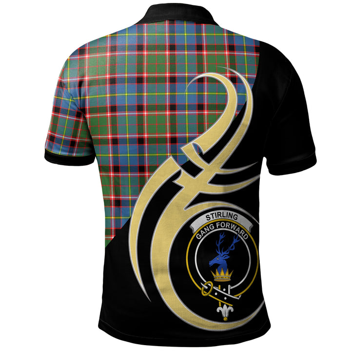 Scottish Stirling & Bannockburn District Clan Crest Tartan Polo Shirt Believe in Me Back Side Tartan Plaid