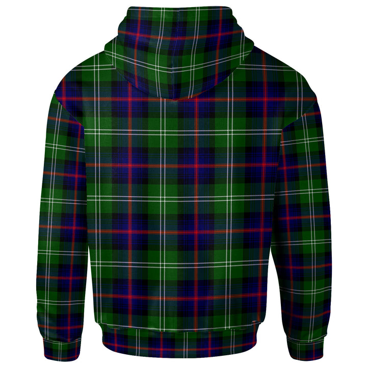 Scottish Sutherland II Clan Crest Tartan Hoodie Back Side Tartan Plaid