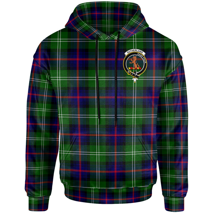 Scottish Sutherland II Clan Crest Tartan Hoodie Front Side Tartan Plaid