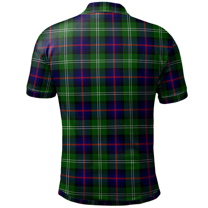 Scottish Sutherland Modern Clan Tartan Polo Shirt Back Side Tartan Plaid