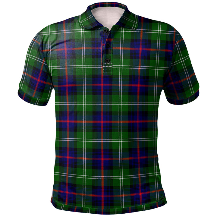 Scottish Sutherland Modern Clan Tartan Polo Shirt Front Side Tartan Plaid