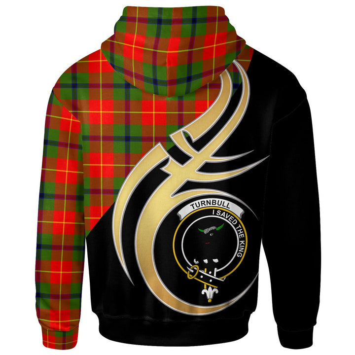 Scottish Turnbull Clan Crest Tartan Hoodie - Believe In Me Back Side Tartan Plaid