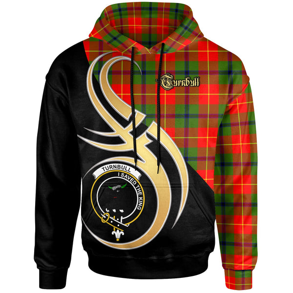 Scottish Turnbull Clan Crest Tartan Hoodie - Believe In Me Front Side Tartan Plaid