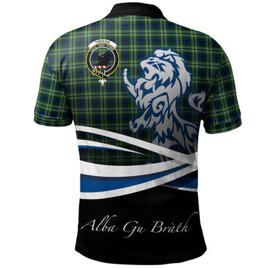 Scottish Tweedside District Clan Crest Tartan Polo Shirt - Scotland Lion Back Side Tartan Plaid