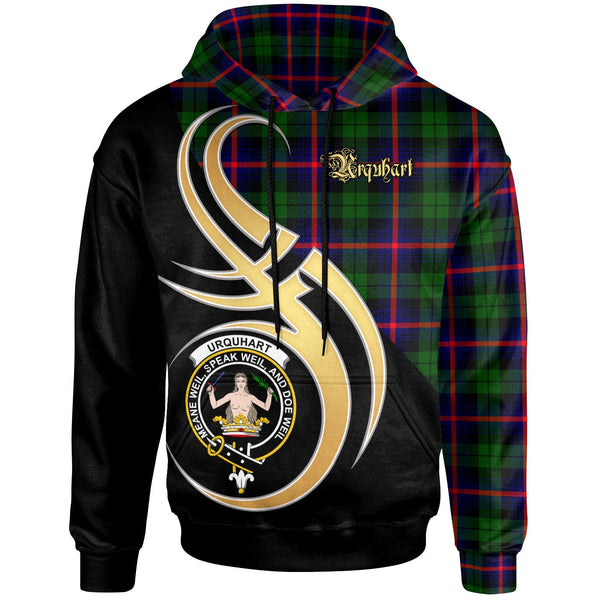 Scottish Urquhart Clan Crest Tartan Hoodie - Believe In Me Front Side Tartan Plaid