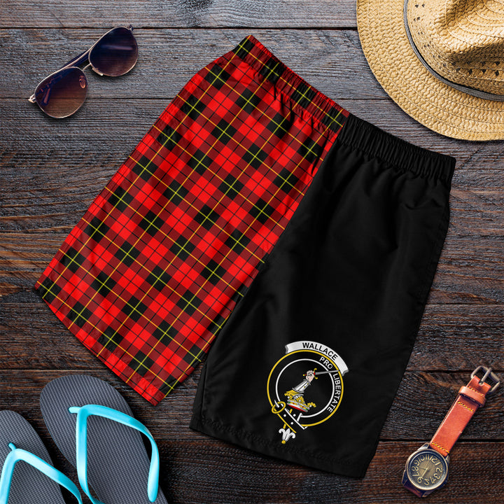 Scottish Wallace Clan Crest Tartan Men Shorts Half of Me Tartan Plaid 4