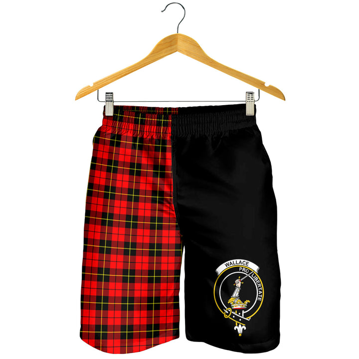 Scottish Wallace Clan Crest Tartan Men Shorts Half of Me Tartan Plaid 1