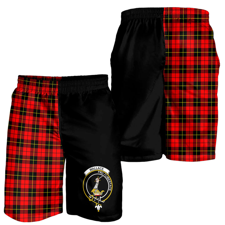 Scottish Wallace Clan Crest Tartan Men Shorts Half of Me Tartan Plaid 2