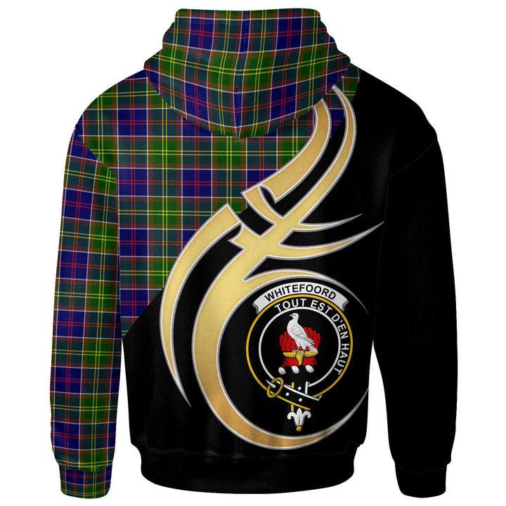 Scottish Whiteford Clan Crest Tartan Hoodie - Believe In Me Back Side Tartan Plaid