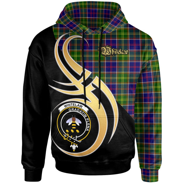 Scottish Whitelaw Clan Crest Tartan Hoodie - Believe In Me Front Side Tartan Plaid
