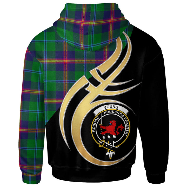 Scottish Young Clan Crest Tartan Hoodie - Believe In Me Back Side Tartan Plaid