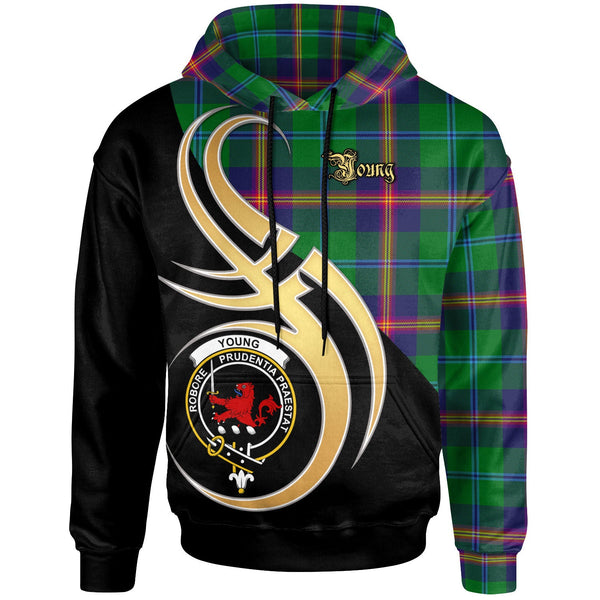 Scottish Young Clan Crest Tartan Hoodie - Believe In Me Front Side Tartan Plaid