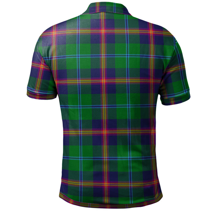 Scottish Young Clan Crest Tartan Polo Shirt Back Side Tartan Plaid