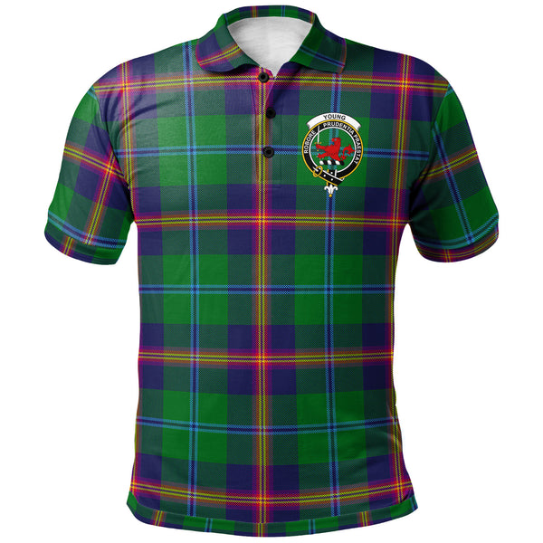 Scottish Young Clan Crest Tartan Polo Shirt Front Side Tartan Plaid