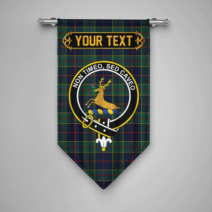Scottish Strachan Modern Clan Crest Tartan Gonfalon Custom Personalized Tartan Plaid