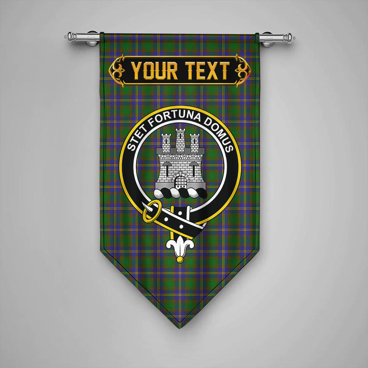 Scottish Strange of Balkaskie Clan Crest Tartan Gonfalon Custom Personalized Tartan Plaid
