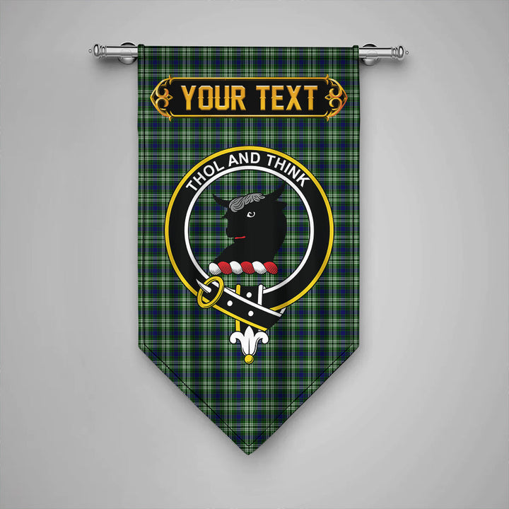 Scottish Tweedside District Clan Crest Tartan Gonfalon Custom Personalized Tartan Plaid