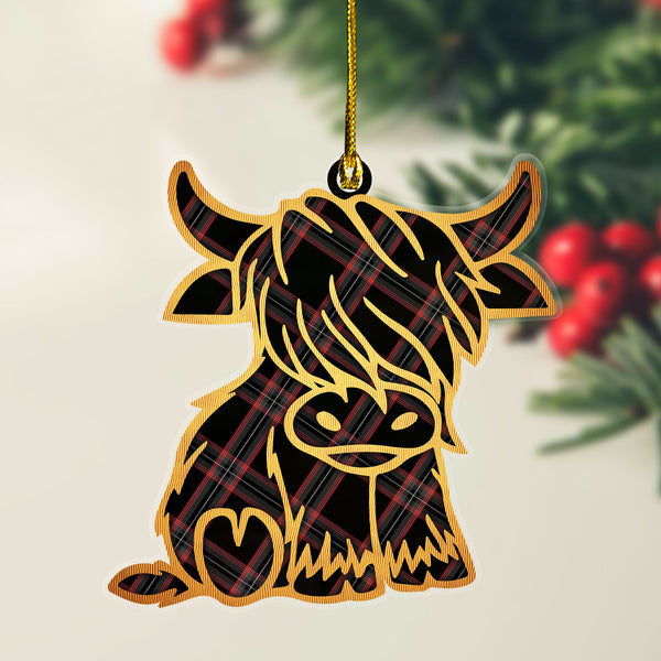 Scottish Witches Of Scotland Clan Tartan Highland Cow Ornament