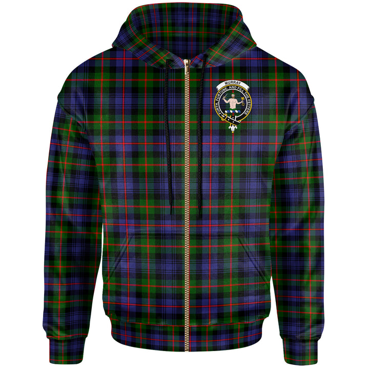 Scottish Murray (of Atholl) Clan Crest Tartan Hoodie Zip Tartan Plaid
