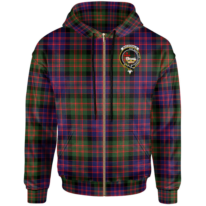 Scottish MacDonald (Clan Donald) Clan Crest Tartan Hoodie Zip Tartan Plaid