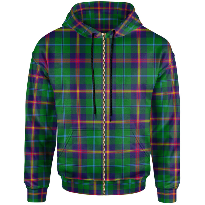 Scottish Young Modern Clan Tartan Hoodie Zip Tartan Plaid