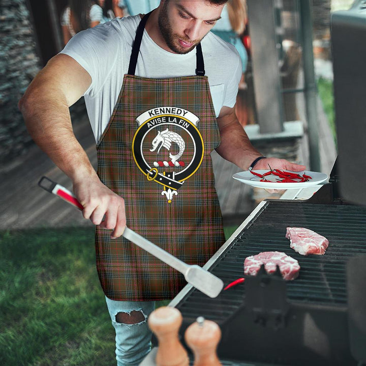 Scottish Kennedy Weathered Clan Crest Tartan Apron Tartan Plaid 8